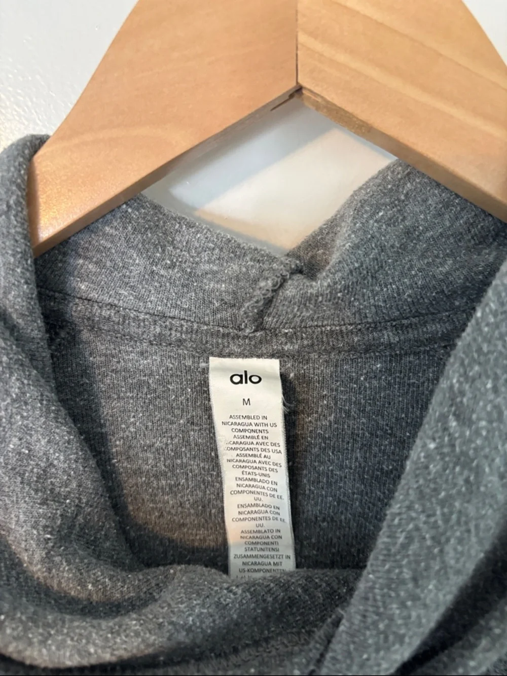 ALO Triumph Hoodie Grey Triblend, Size M